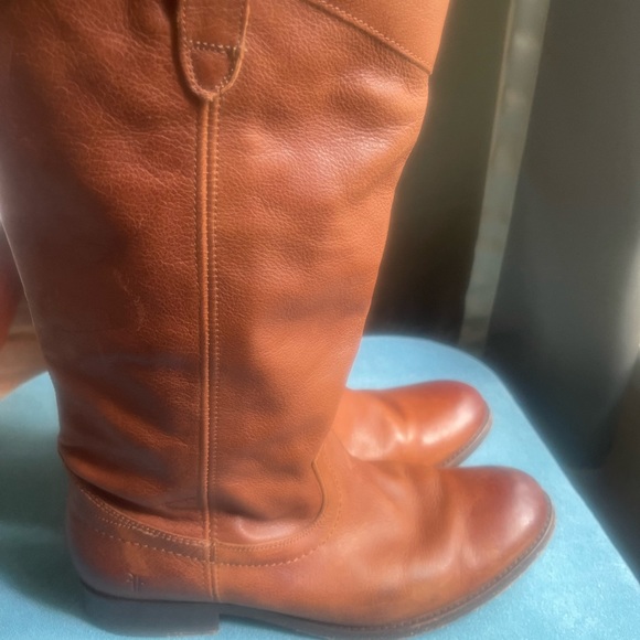 Frye Melissa  leather riding boots, cognac, size 8 - Picture 2 of 13